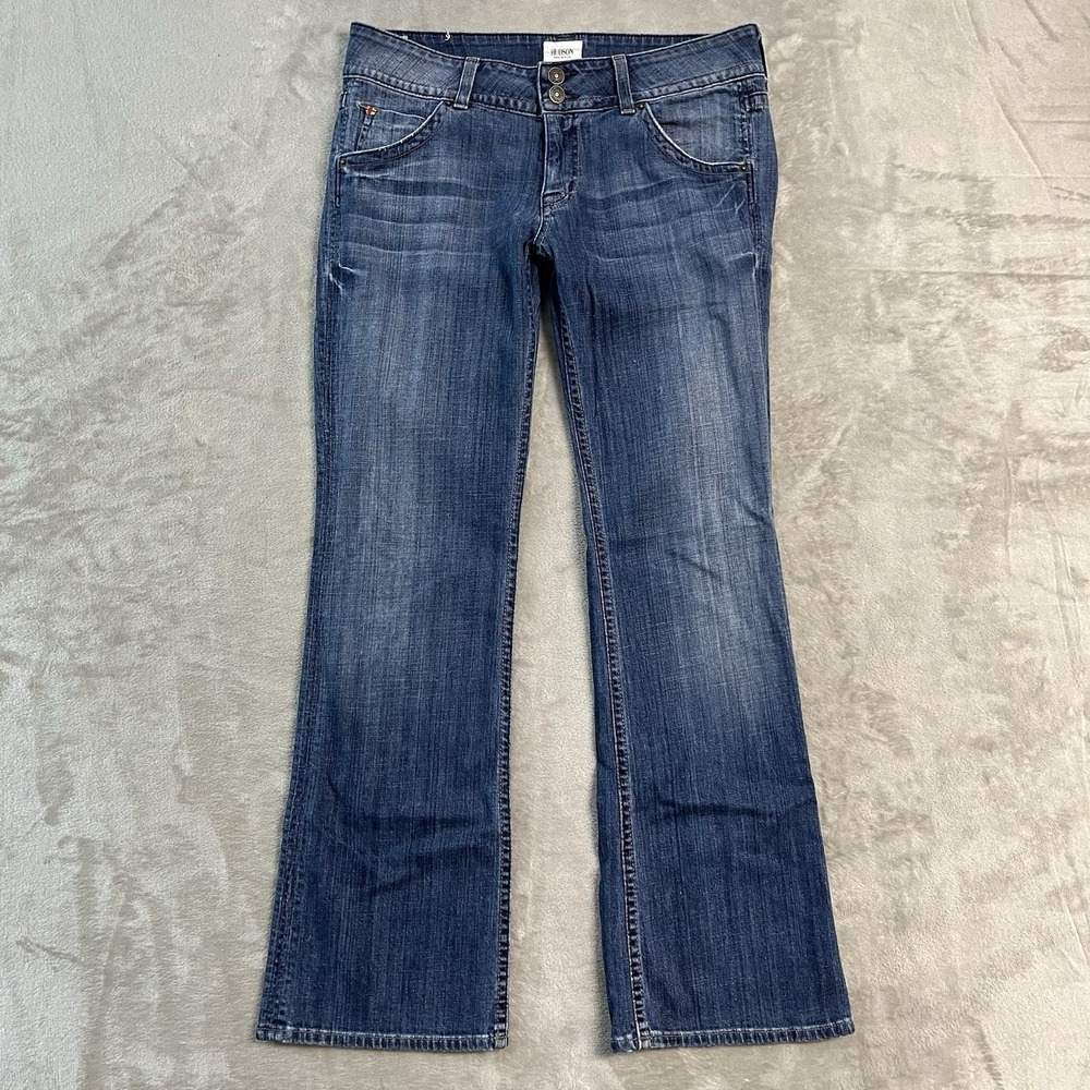 Hudson Womens 30 (32x30) Bootcut Jeans Made In USA Flap Pocket Medium Wash Denim